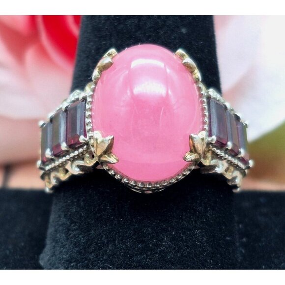 STS Chuck Clemency Sterling Silver & Pink Cocktail Statement Ring Size 11.5 - Picture 8 of 11